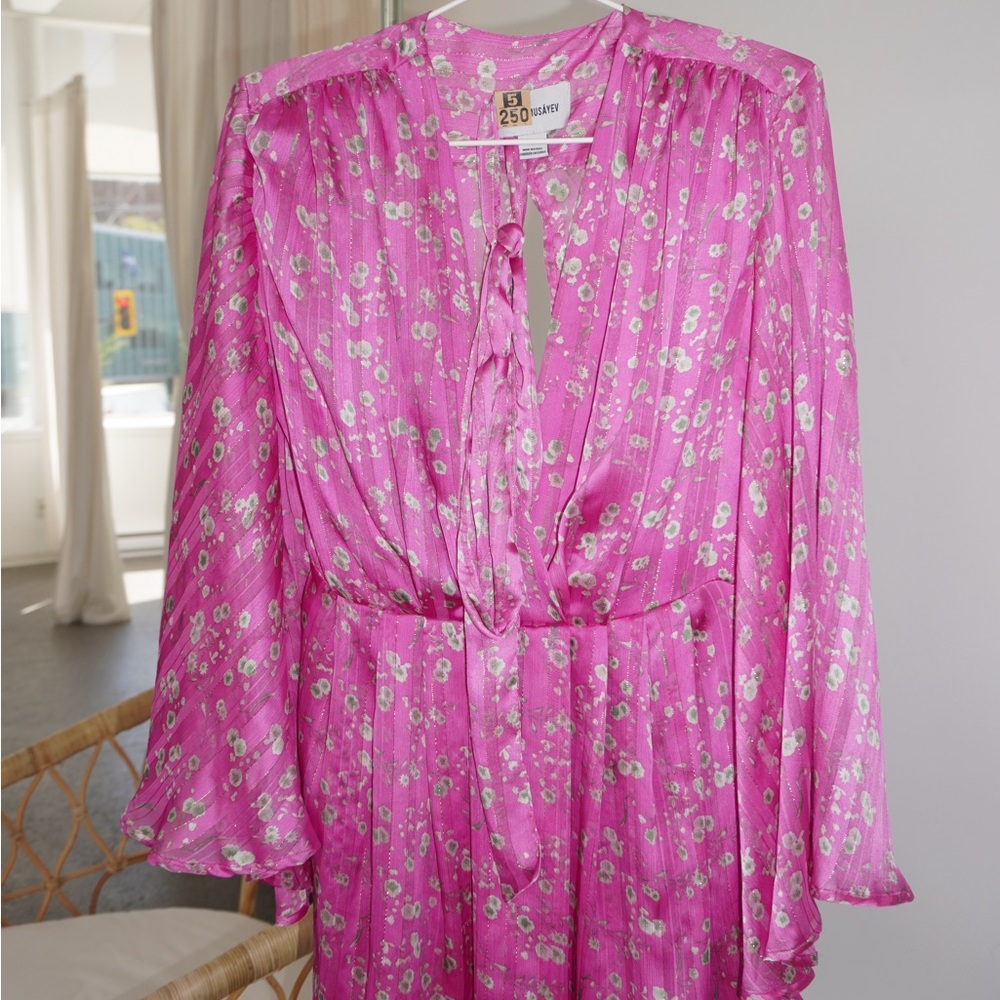Sabina Musayev Pink Floral Mini Dress